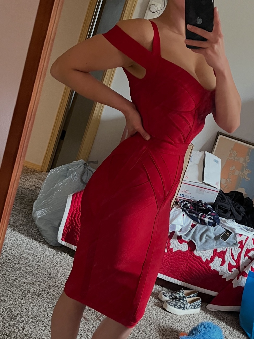 House of CB Red Midi Dress